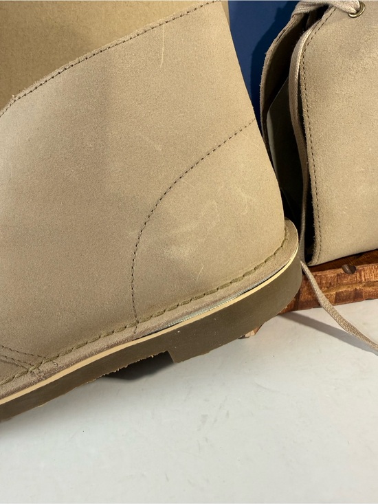 Clarks Shepton Desert Boots Mens Size 11.5 M Leather Taupe Distressed Suede New main image 5